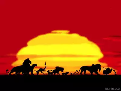 Lion King movie sunset