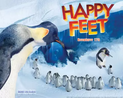 Great cartoon happy feet with penguins in head roles