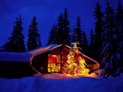 Winter house on christmas