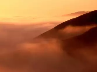 Fog Coastal Hills Of Mendocino County Californ
