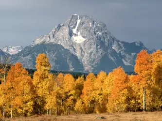Mount Moran on Autumn day in Wyoming