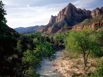 Virgin River And The Watchman, Zion National Par