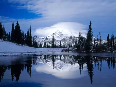 Mount Rainier Reflected In Tipsoo Lake, Washingt