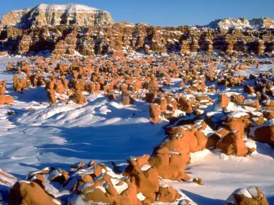 Snow Covered Goblin Valley, Utah