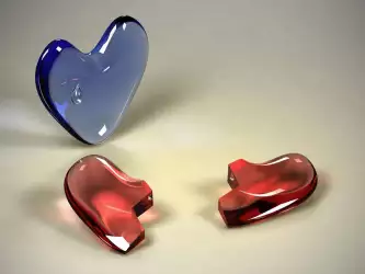Hearts made from glass