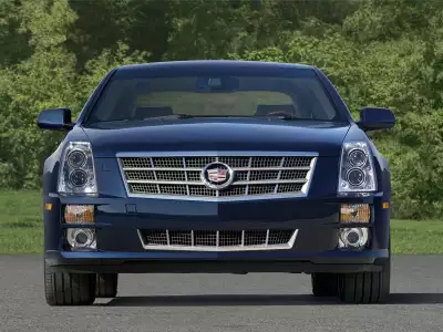 Blue Cadillac STS Front: Elegance in Motion
