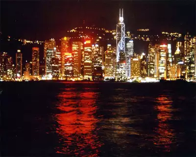 HKG Hong Kong Island Skyline By Night