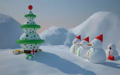 Christmas tree and Snowman