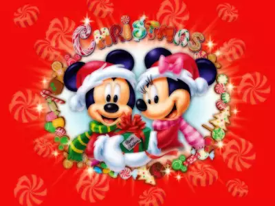Christmas Mickey and Minnie Wallpaper - Whimsical Holiday Romance