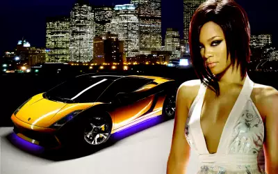 Rihanna with Lamborghini