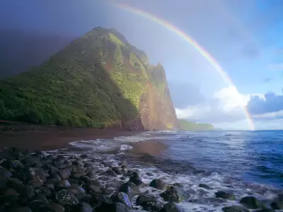Misty Rainbow Waialu Valley Molokai Hawaii