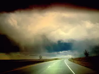 Road Cloudy and Sky