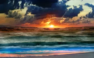 Waves With Sunset