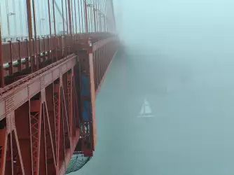 Bridge from fog