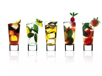 Glasses of drinks