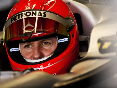 Michael Schumacher In The Team Garage