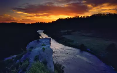 River and Sunset