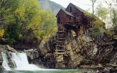 Waterfall and House