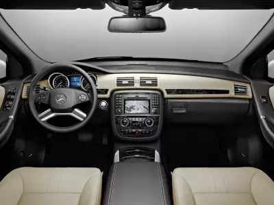 Mercedes-Benz R interior view showcasing luxurious design and advanced technology
