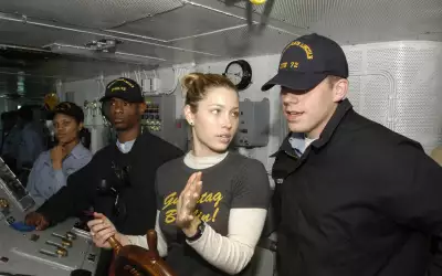 Jessica Biel in Navy