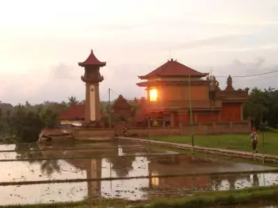 Bali Ubud Rice Field Temple 3 Sunset Very Nice