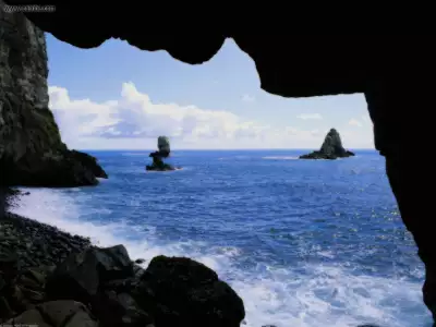View from inside a sea cave in Costa Rica, showcasing nature's majestic beauty