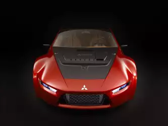 Mitsubishi RA Red with Black Roof Front View Wallpaper