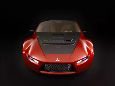 Mitsubishi RA Red with Black Roof Front View Wallpaper