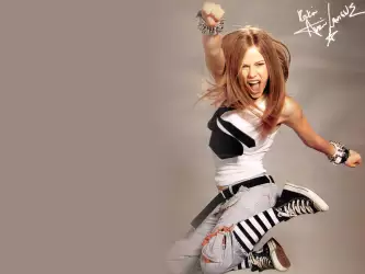 Avril Lavigne jumping and screaming