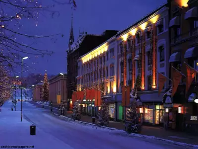 Snowy city Oslo on Norway