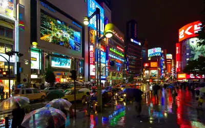 Rain In Japan City