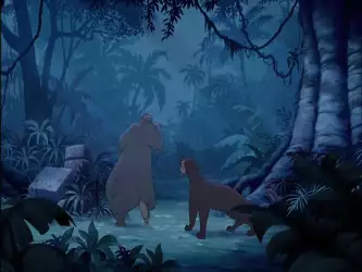 Baloo and Bagheera in the Moonlit Jungle - The Jungle Book 2