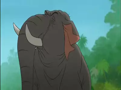 A majestic elephant from The Jungle Book 2 standing proudly in the jungle.