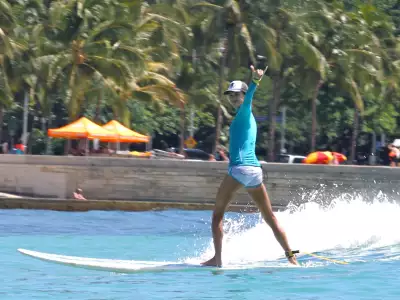 Alessandra Ambrosio Surfing In Hawaii