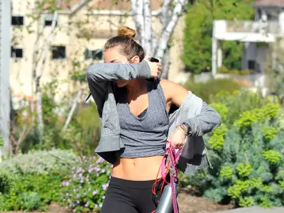Miley Cyrus Jogging With Her Dog