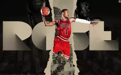 Derrick Rose Bulls Number 1 Widescreen Wallpaper