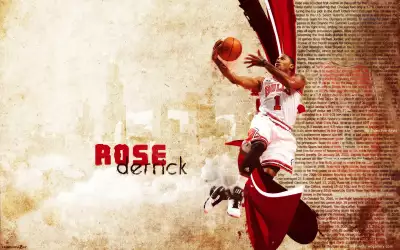 Derrick Rose: Widescreen Basketball Brilliance Wallpaper