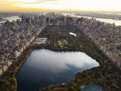 Aerial view of New York City - Manhattan, showcasing Central Park and the iconic cityscape