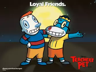 Teacher's Pet Cartoon Wallpaper: Loyal Friends