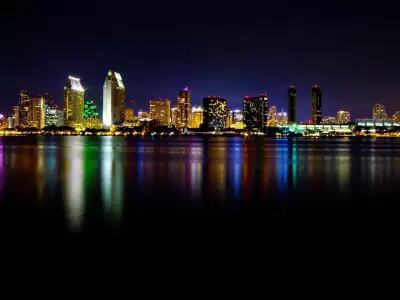 San Diego Skyline Sparkles at Night: A Glittering Cityscape