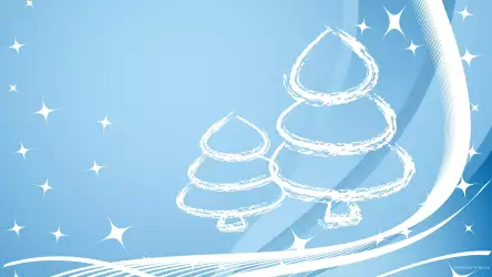 Blue Christmas Tree Wallpaper - Snowy Elegance in Winter Blue