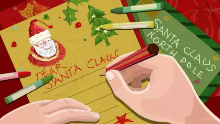 Writing a Letter to Santa Wallpaper - Festive Moments of Holiday Wishes