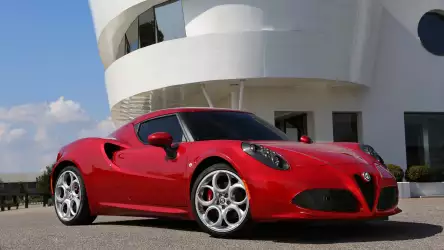 Alfa Romeo 4C: Red Car Parked Before Building