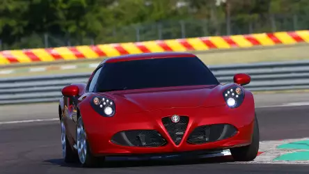 Front view of the Alfa Romeo 4C, showcasing its striking design and performance features