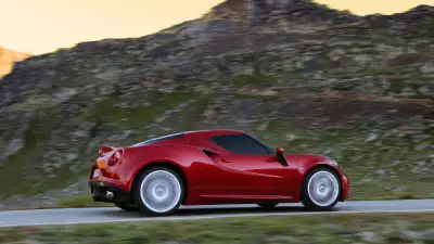 Alfa Romeo 4C in a breathtaking side view showcasing its design and performance