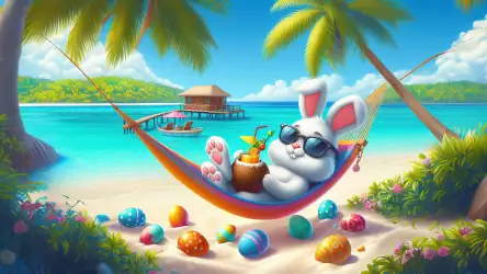 Easter Bunny on the Beach Wallpaper