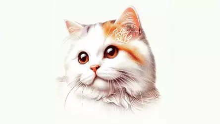 Artistically illustrated cat with warm color tones
