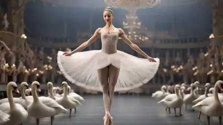 Ballerina Dancer in Beautiful White Dress Wallpaper