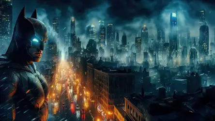 Batman Watching Over Gotham City Wallpaper