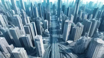 Urban Symphony: Cityscape and Highway Wallpaper